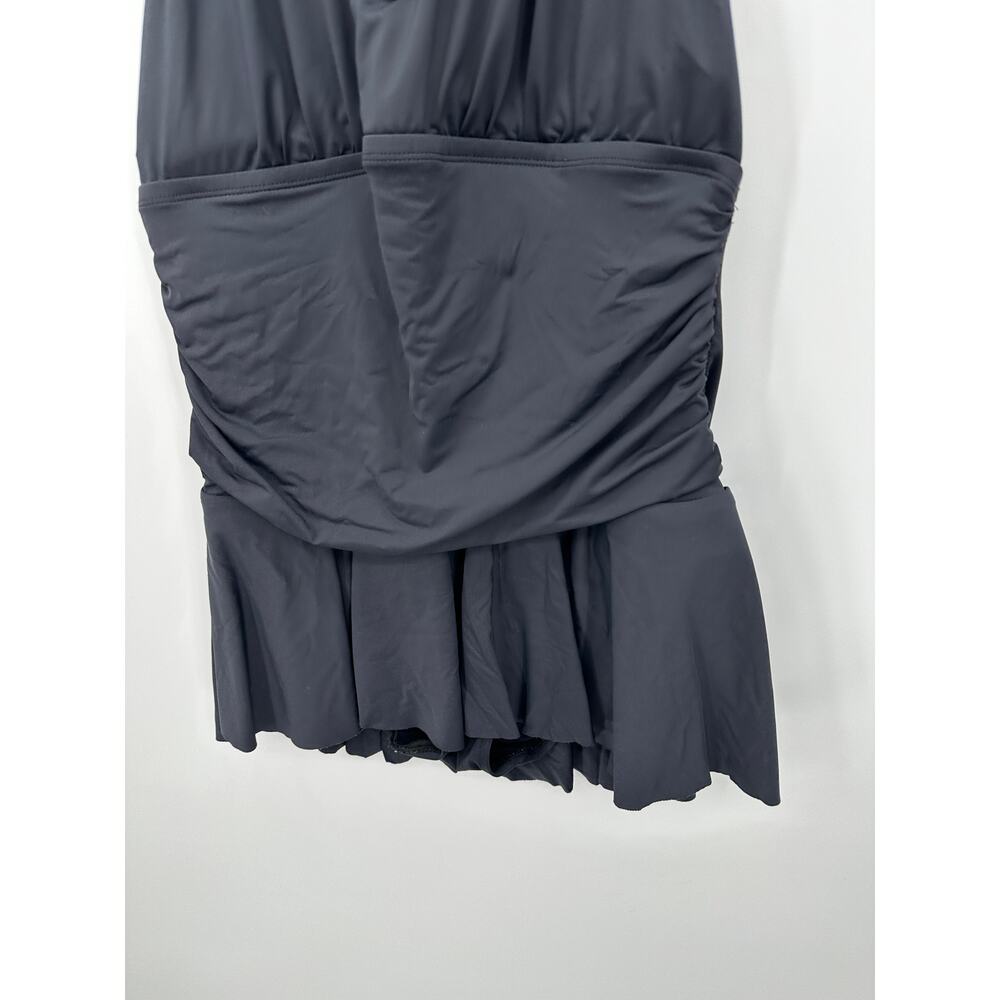 Lauren Ralph Lauren Womens Black Swim Dress Sz 16W Halter Flounce Skirt‎ Beach - Picture 4 of 10